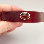 Genuine Baltic Amber and Sterling Silver Gemstone Barrette Borneo rosewood Medium