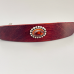 Genuine Baltic Amber and Sterling Silver Gemstone Barrette Borneo rosewood Medium