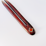 Cocobolo Rosewood Baltic Amber Sterling Silver Wood and Gemstone Hair pins