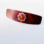 Genuine Baltic Amber Gemstone Barrette, Cocobolo Rosewood luxury hair clip