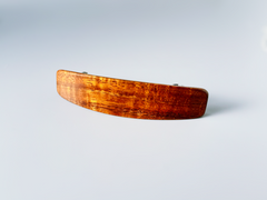 Medium Curly Koa wood barrette,  AAA wood hair clip,  fine hair barrette, wooden barrette,