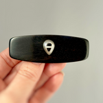 Ebony Wood Opal Sterling Silver Gemstone Barrette Small