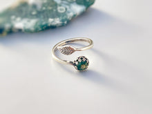 Load image into Gallery viewer, Adjustable Moss Agate Leaf Ring