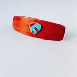 Pink Ivory Sterling Silver Opal and Turquoise Gemstone barrette, luxury hair clip Medium