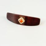 Snakewood Baltic Amber Sterling Silver Small Gemstone Barrette, Elegant Hair Clip
