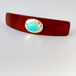 Bloodwood Turquoise Silver Gemstone barrette XL Southwestern Hair Clip