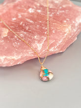 Load image into Gallery viewer, Turquoise and Pink Opal Rose Gold Necklace
