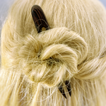 Wenge Wood Hair Pin in a hair style