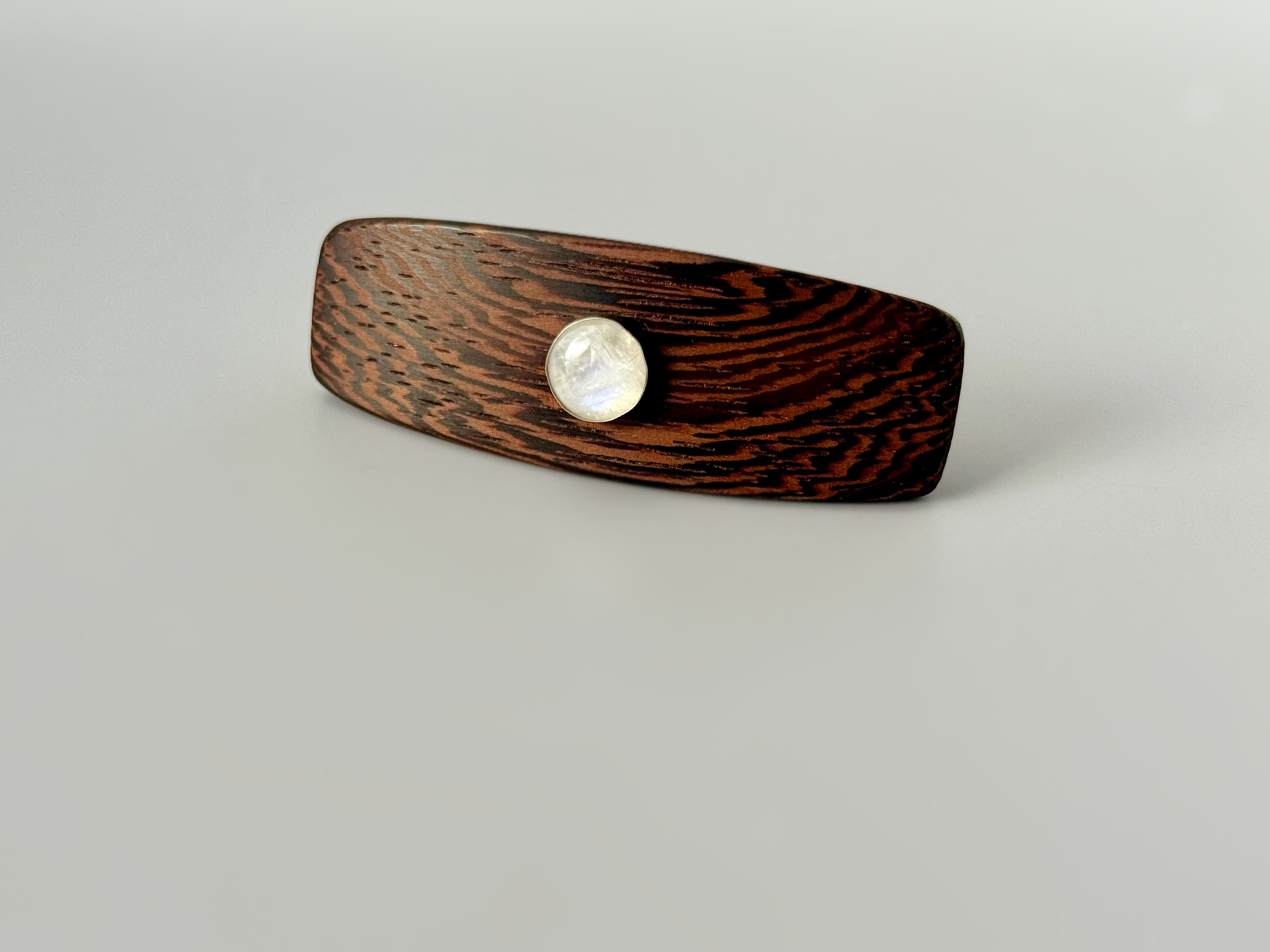 Wenge Moonstone Gemstone Barrette