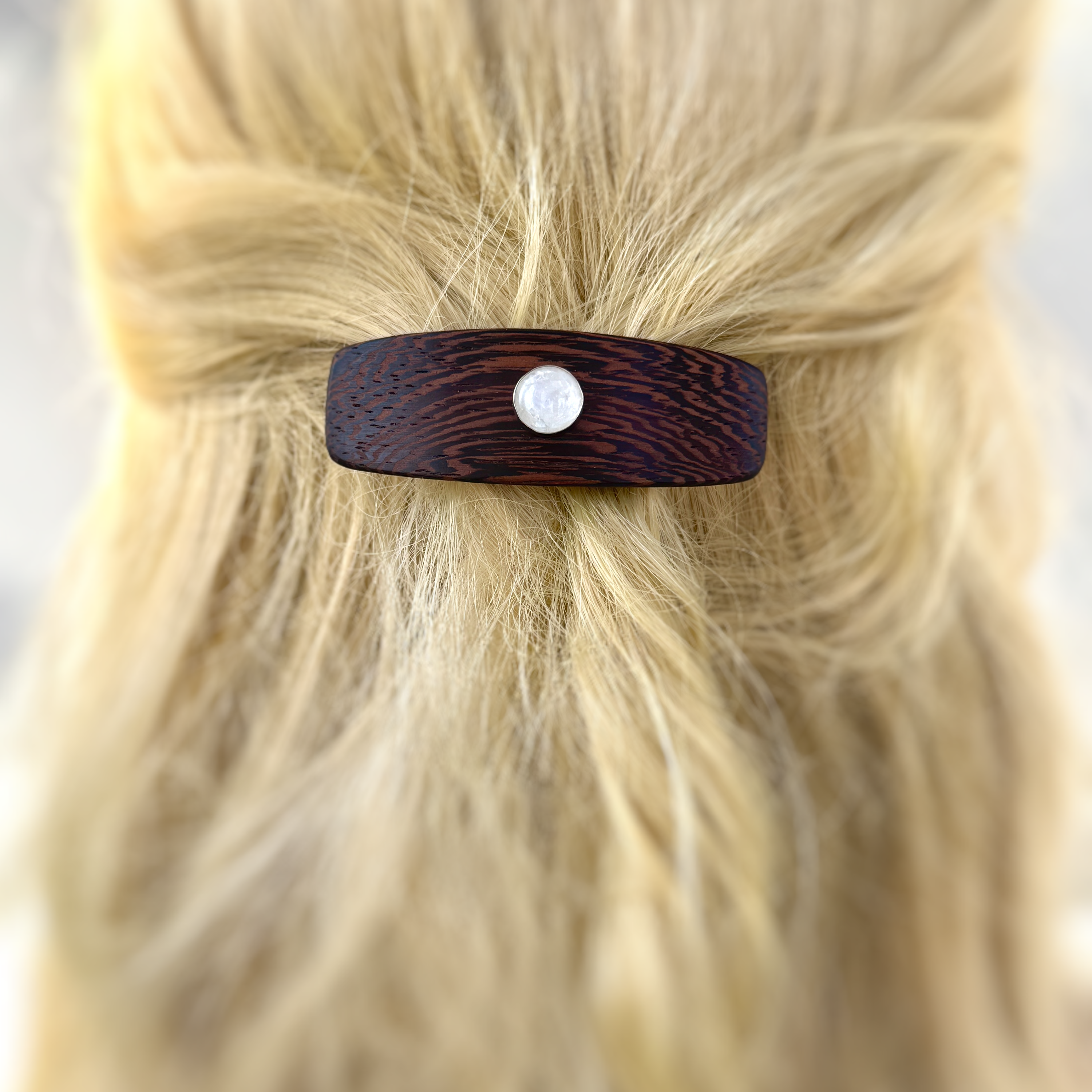 Wenge Moonstone Gemstone Barrette