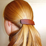 Large Spalted Maple barrette, light wood hair clip, wooden barrette,
