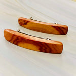Small Tulipwood Rosewood wooden barrettes, wood hair clips - smallest size for fine hair