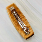 XL Birdseye Maple wood barrette, wood hair clip, thick hair barrette