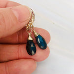 Deep and Dark Faceted Labradorite earrings, Labradorite Leverback Earrings