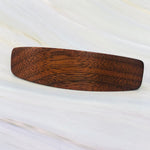 Medium Walnut Wood Barrette, Backyard Woods series wooden hair clip