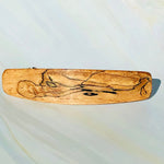 Large Spalted Maple barrette, light wood hair clip, wooden barrette,