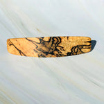 Large Spalted Maple barrette, light wood hair clip, wooden barrette,