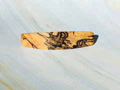 Large Spalted Maple barrette, light wood hair clip, wooden barrette,