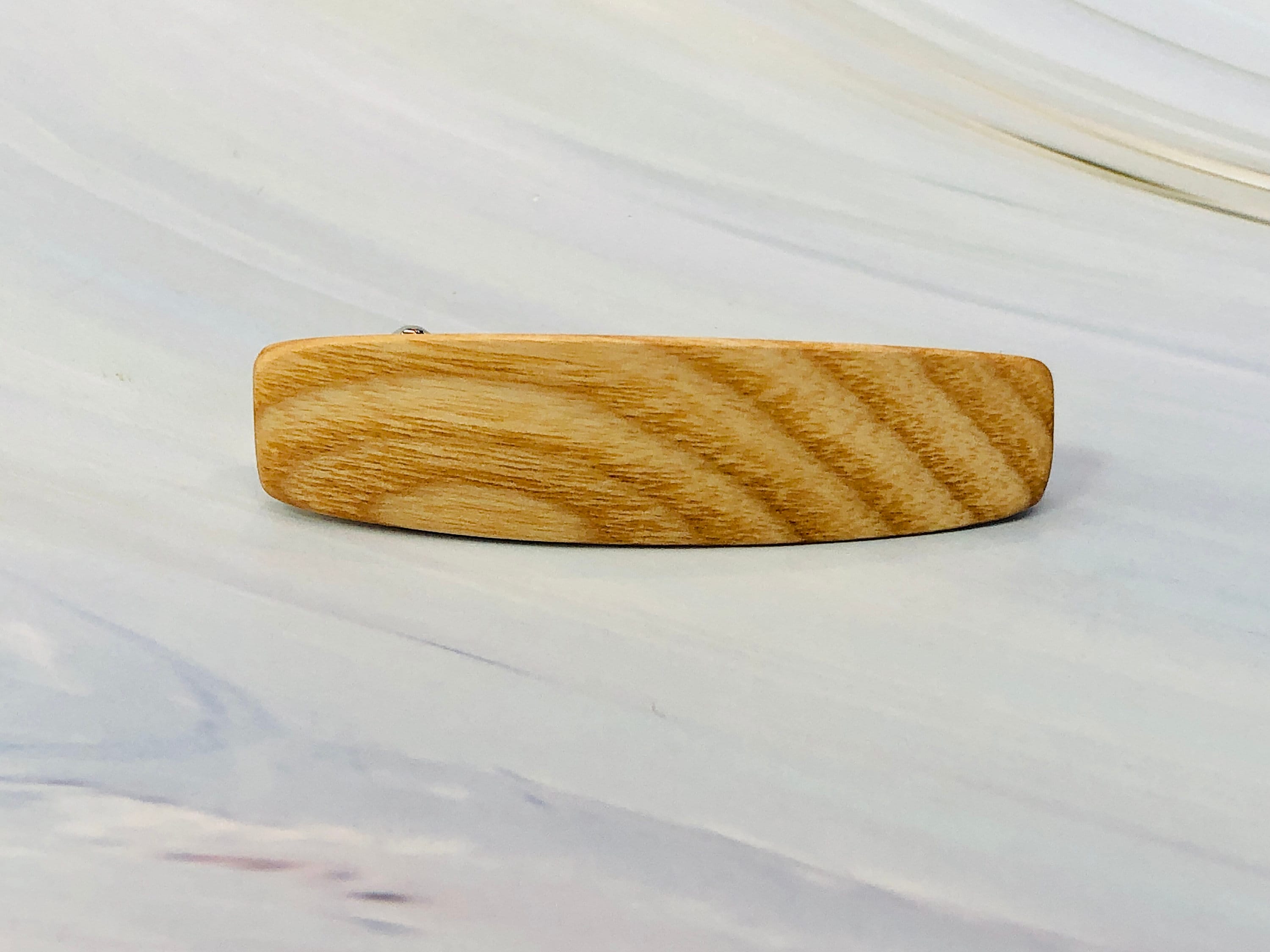 Small White Ash wood barrettes, wood hair clips, Hair clips for fine hair