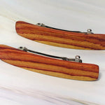 Small Tulipwood Rosewood wooden barrettes, wood hair clips - smallest size for fine hair