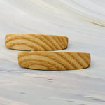 Small White Ash wood barrettes, wood hair clips, Hair clips for fine hair