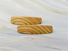 Small White Ash wood barrettes, wood hair clips, Hair clips for fine hair
