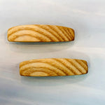 Small White Ash wood barrettes, wood hair clips, Hair clips for fine hair