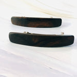 Small Zirocote wood barrettes, wood hair clips, Hair clips for fine hair