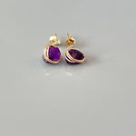 Raw Amethyst Stud Earrings