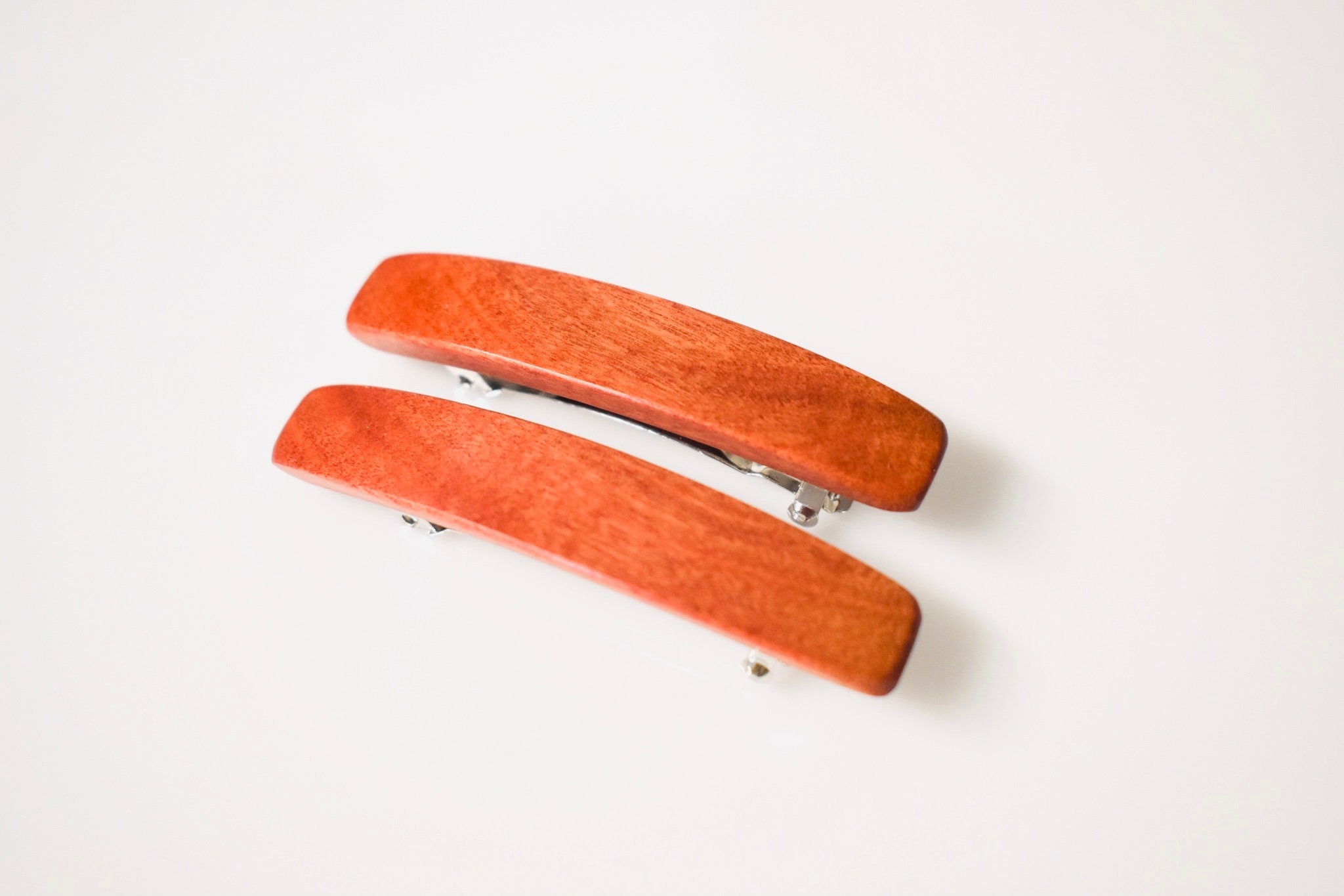 Cute Hair Clips for Women fine hair barrette set for long hair accessories Small Pink Ivory wood metal hair clip claw gift for girlfriend