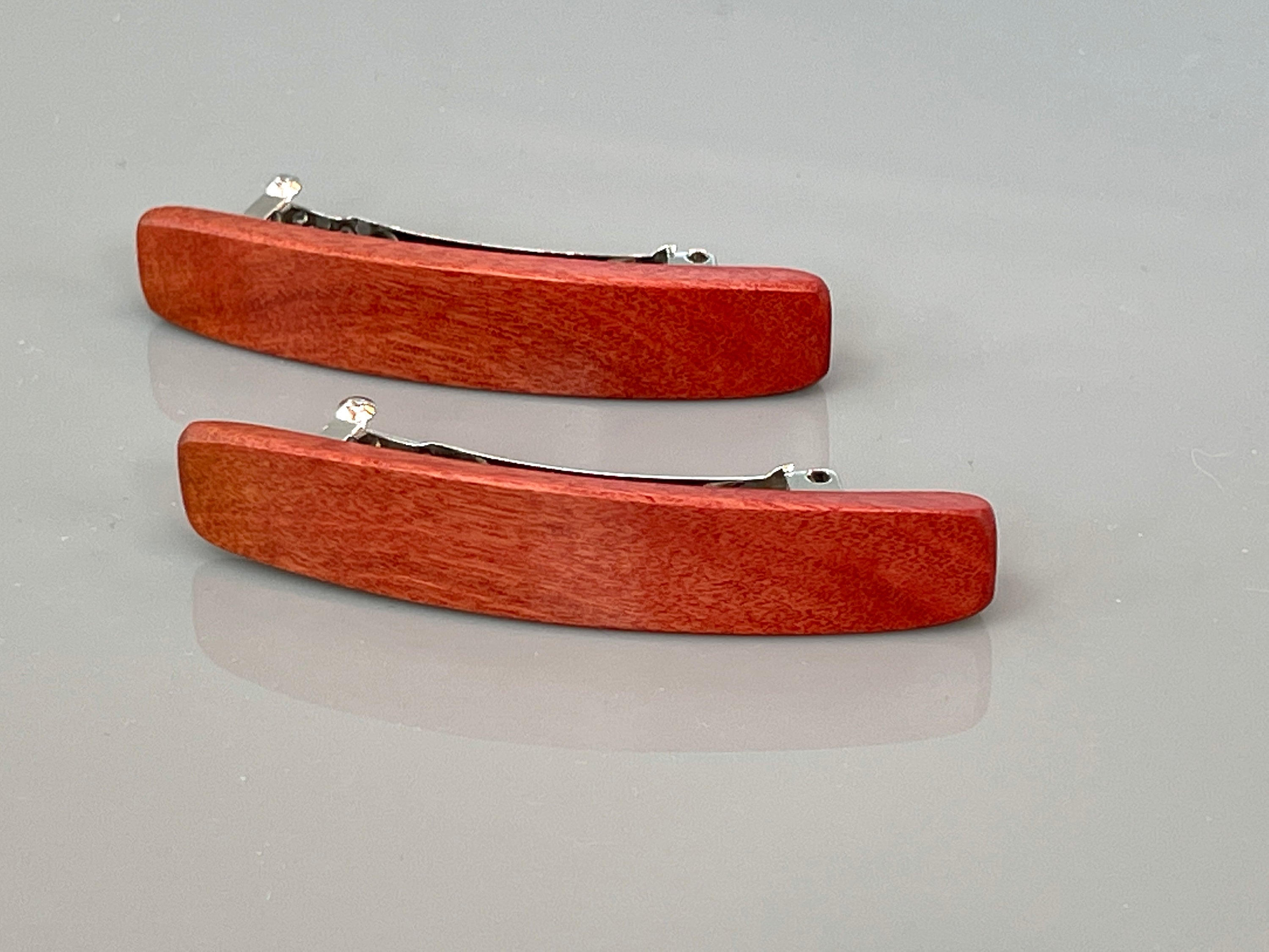 Cute Hair Clips for Women fine hair barrette set for long hair accessories Small Pink Ivory wood metal hair clip claw gift for girlfriend