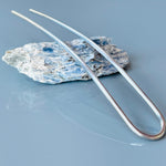 Featherweight Silver Metal Hair Pin, Minimalist Modern hair pins