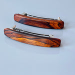 Small Cocobolo Rosewood wooden barrettes, wood hair clips - smallest size for fine hair