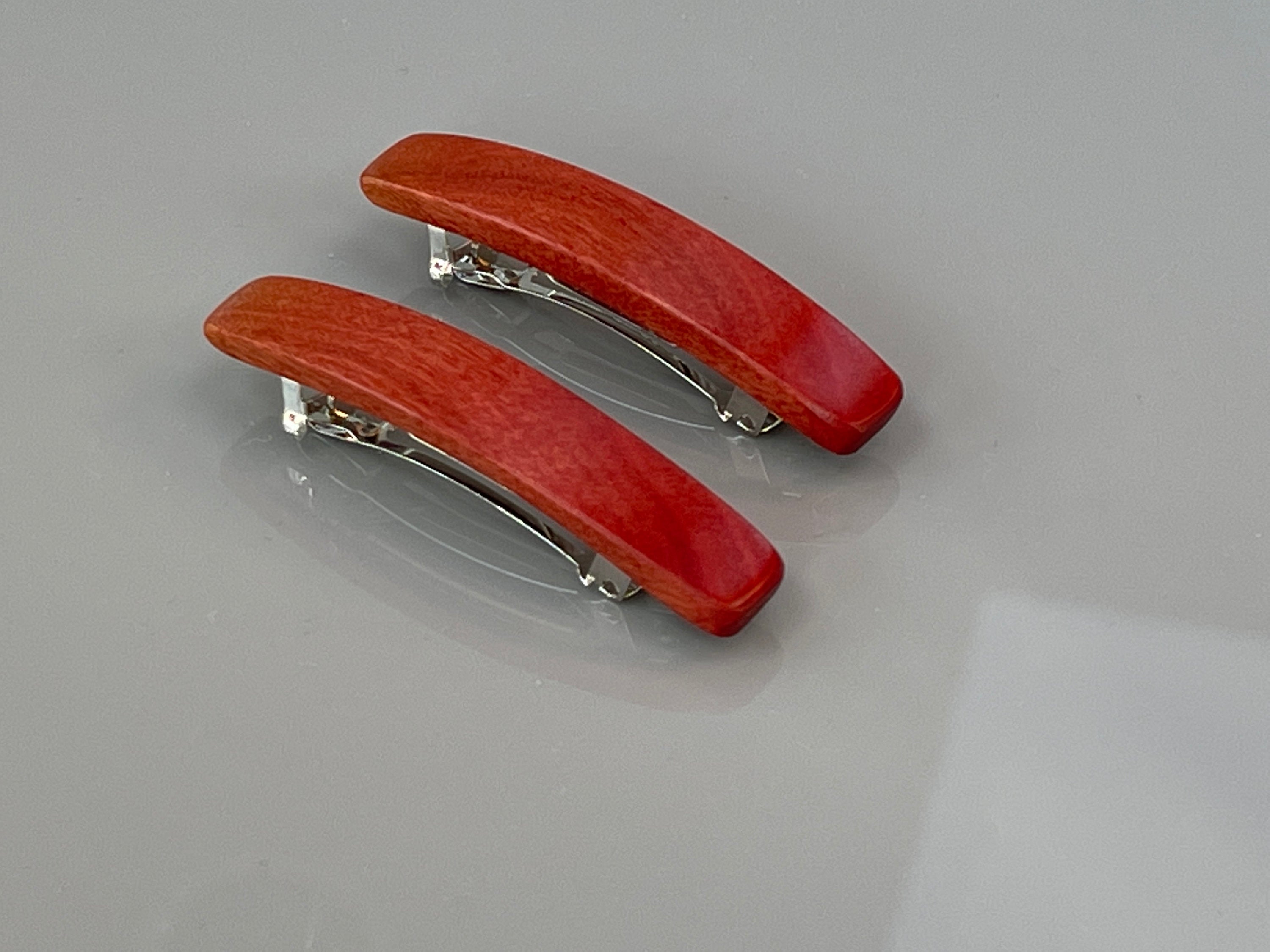 Cute Hair Clips for Women fine hair barrette set for long hair accessories Small Pink Ivory wood metal hair clip claw gift for girlfriend