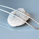 Featherweight Silver Metal Hair Pin, Minimalist Modern hair pins