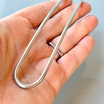 Featherweight Silver Metal Hair Pin, Minimalist Modern hair pins