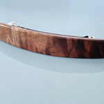 Large Curly Walnut Wood Hair Clip Barrette for Thick Hair