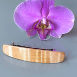 Medium Curly Maple Wooden Barrette, Fine Hair barrette