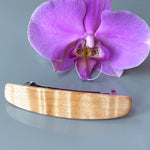Medium Curly Maple Wooden Barrette, Fine Hair barrette