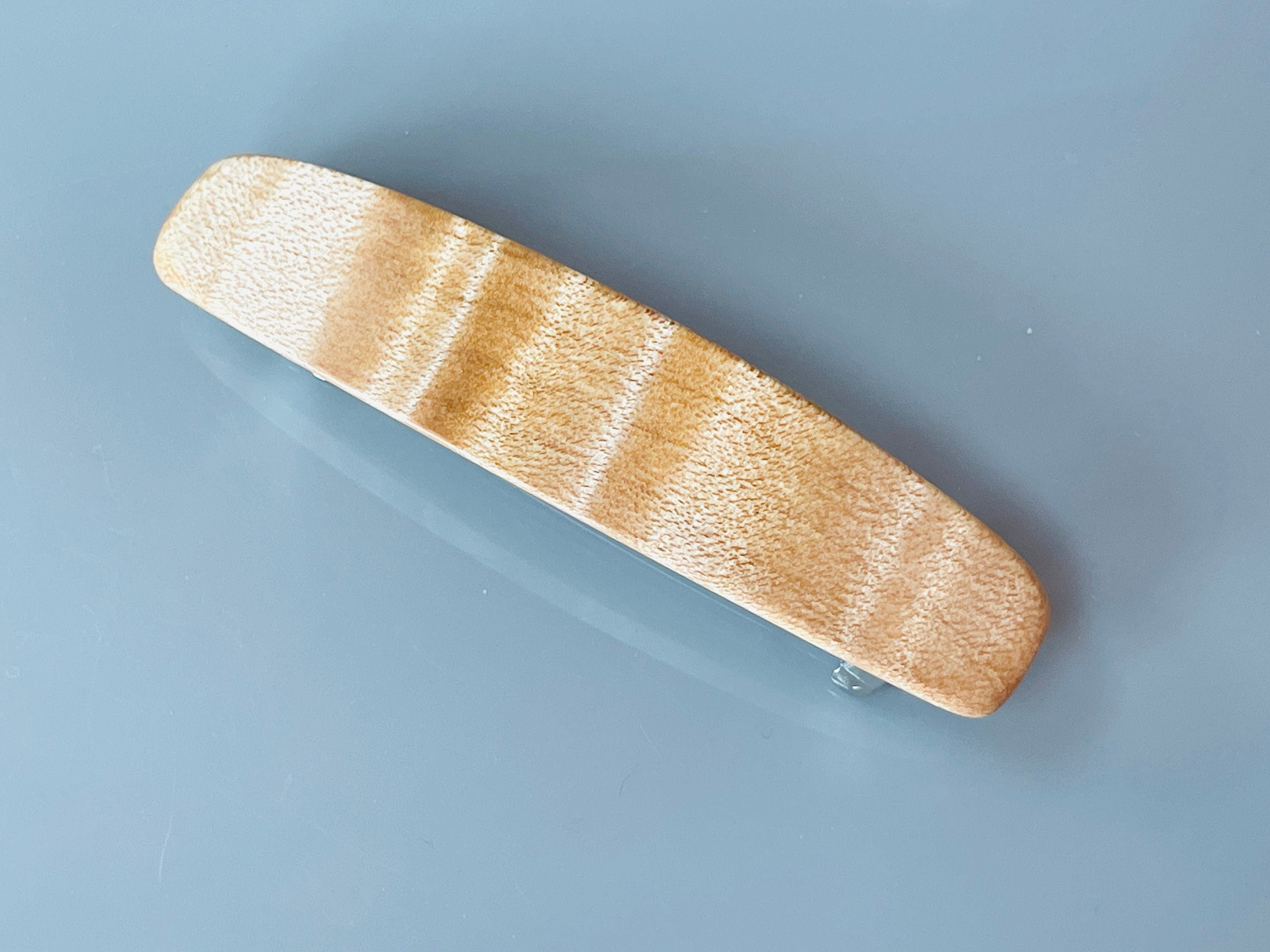 Medium Curly Maple Wooden Barrette, Fine Hair barrette