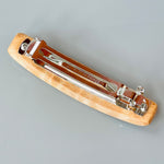 Medium Curly Maple Wooden Barrette, Fine Hair barrette