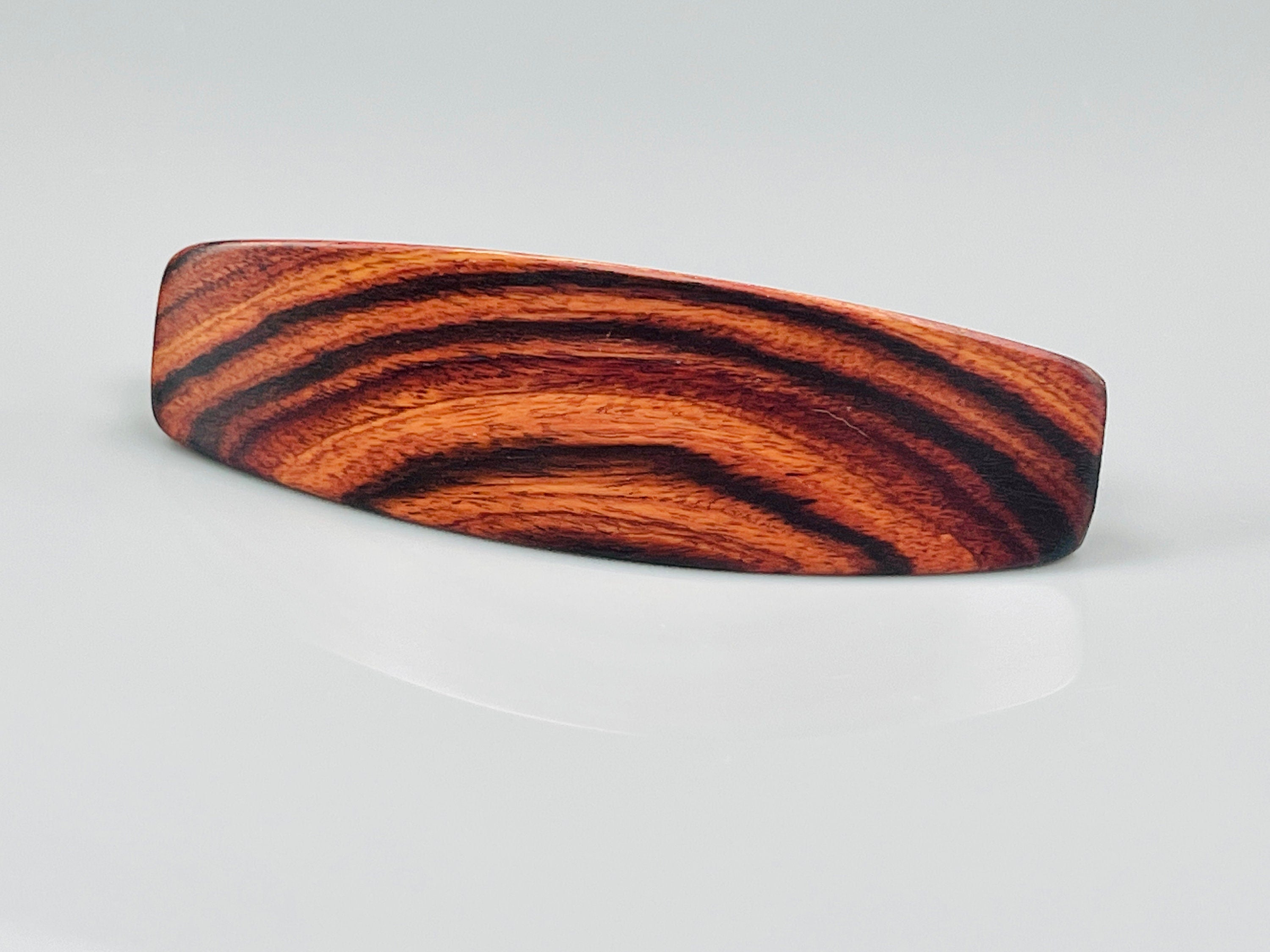 Medium Kingwood Rosewood wood barrette, wooden hair clip, fine hair barrette, wooden barrette,