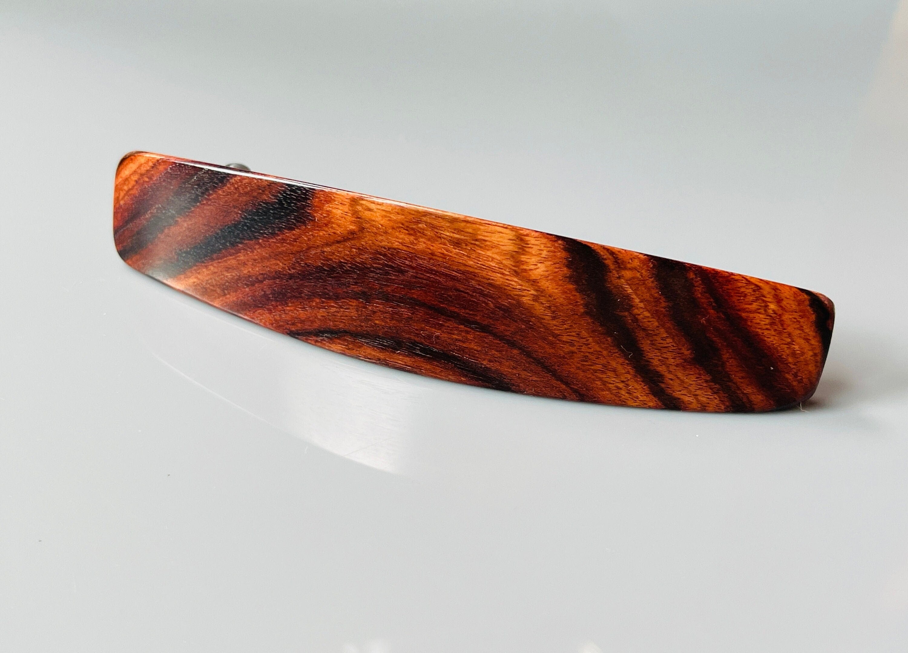 Medium Kingwood Rosewood wood barrette, wooden hair clip, fine hair barrette, wooden barrette,