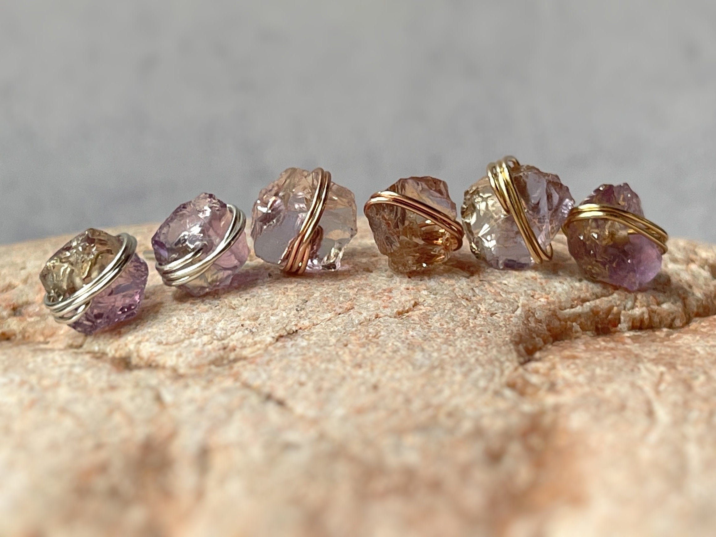 Raw Ametrine Stud Earrings