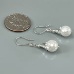 Facetted Pearl Earrings Dangle Sterling Silver