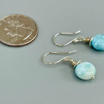 Dainty Larimar Earrings, sterling silver