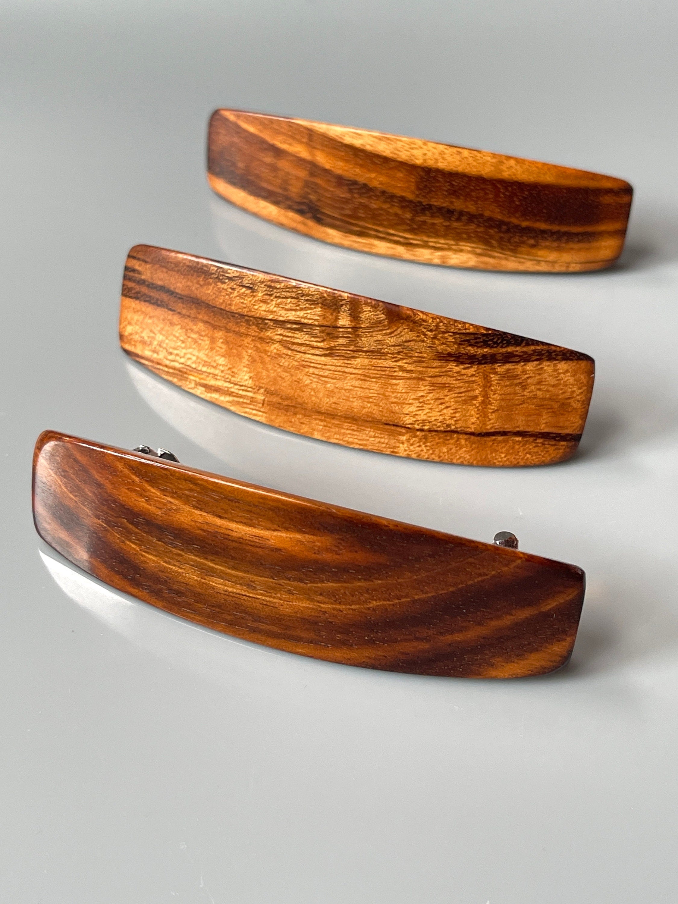 Hair Clip Medium Tigerwood Wooden Barrette for women