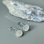 Facetted Moonstone Earrings Sterling Silver