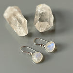 Facetted Moonstone Earrings Sterling Silver