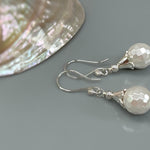 Facetted Pearl Earrings Dangle Sterling Silver